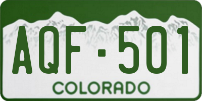 CO license plate AQF501