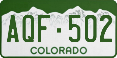 CO license plate AQF502