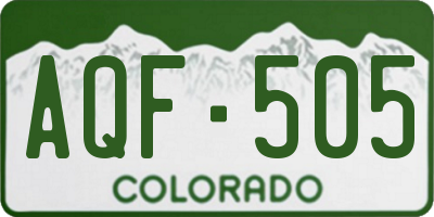 CO license plate AQF505