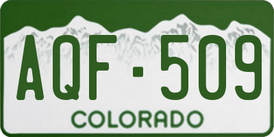 CO license plate AQF509