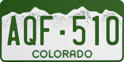 CO license plate AQF510