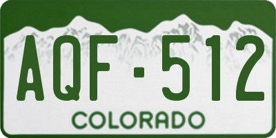 CO license plate AQF512