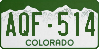 CO license plate AQF514