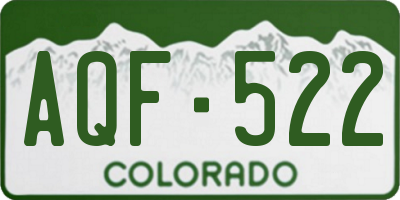 CO license plate AQF522