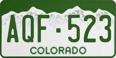 CO license plate AQF523