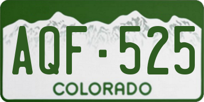 CO license plate AQF525