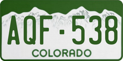 CO license plate AQF538