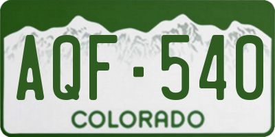 CO license plate AQF540