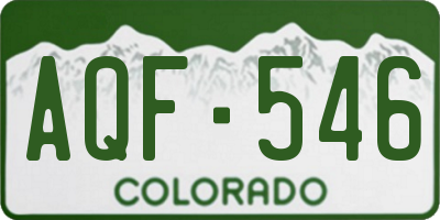 CO license plate AQF546