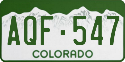 CO license plate AQF547