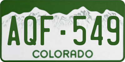 CO license plate AQF549
