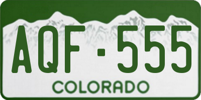 CO license plate AQF555