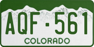 CO license plate AQF561