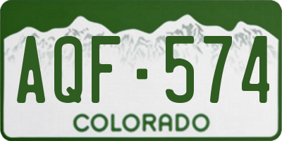 CO license plate AQF574