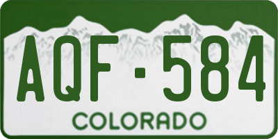 CO license plate AQF584