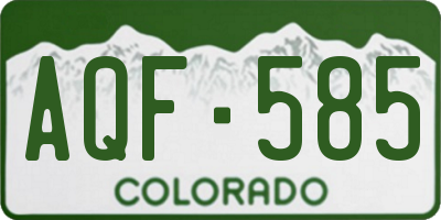 CO license plate AQF585