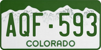 CO license plate AQF593