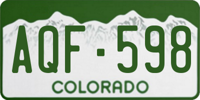 CO license plate AQF598
