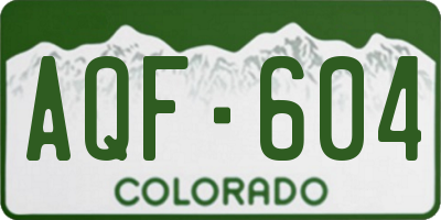 CO license plate AQF604