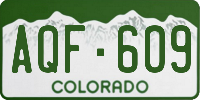 CO license plate AQF609