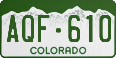 CO license plate AQF610
