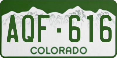 CO license plate AQF616