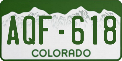 CO license plate AQF618