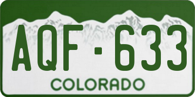 CO license plate AQF633