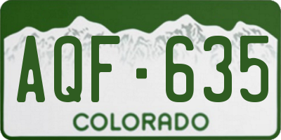 CO license plate AQF635