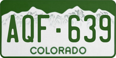 CO license plate AQF639