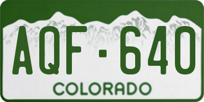 CO license plate AQF640