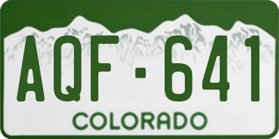 CO license plate AQF641