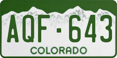 CO license plate AQF643