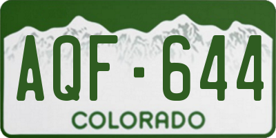 CO license plate AQF644
