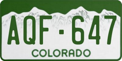 CO license plate AQF647