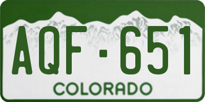CO license plate AQF651