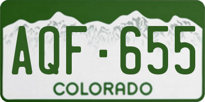 CO license plate AQF655