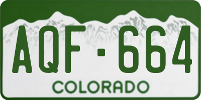 CO license plate AQF664