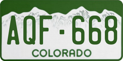 CO license plate AQF668