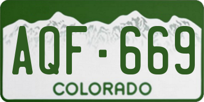 CO license plate AQF669