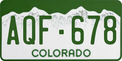 CO license plate AQF678