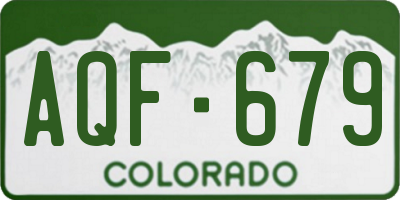 CO license plate AQF679