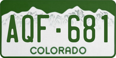 CO license plate AQF681