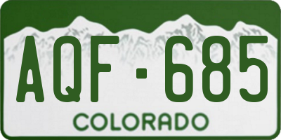 CO license plate AQF685