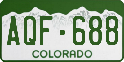 CO license plate AQF688