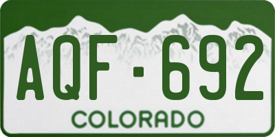 CO license plate AQF692