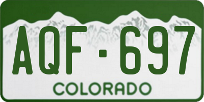 CO license plate AQF697