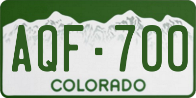 CO license plate AQF700