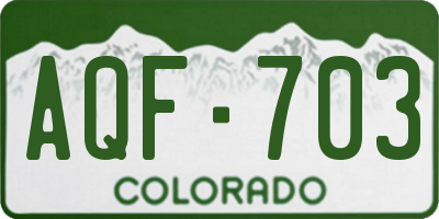 CO license plate AQF703