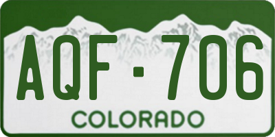 CO license plate AQF706